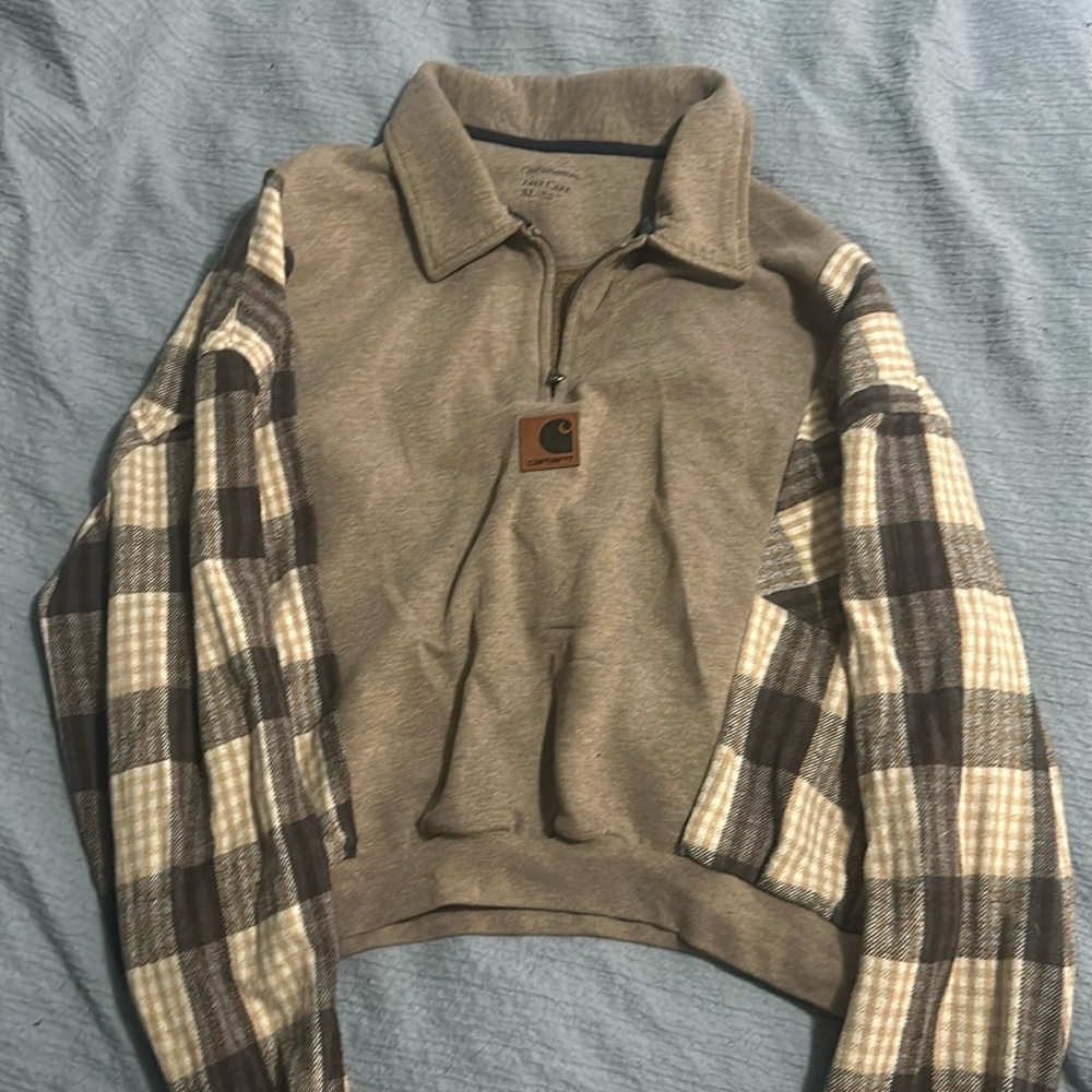 Reworked carhartt sweater and flannel shirt